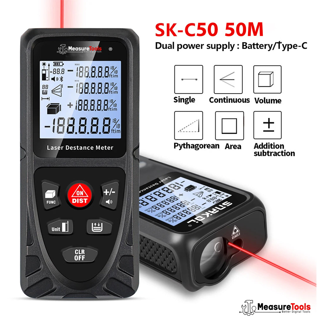Télémètre laser Rechargeable numérique, ruban à mesurer, distance mètre ruban